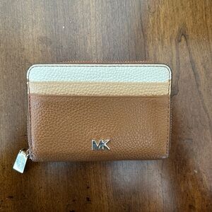 Michael Kors Tan and Cream Mini Wallet